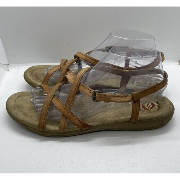 EARTH SPIRIT Gelron 2000 Magnolia Brown Leather Strappy Sandals Women's Sz 9.5 - Picture 3 of 9